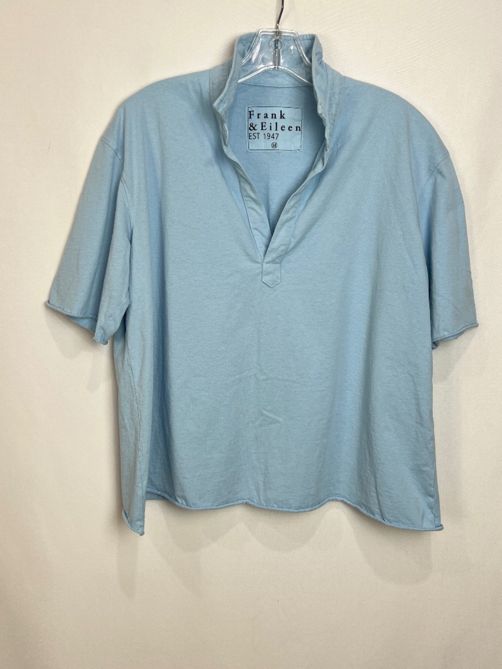 FRANK & EILEEN PATTY Short-Sleeve Popover Henley Blue  size M